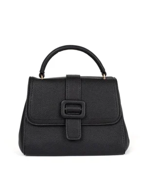 Fincen Elegant Black Handbag with Gold Accents